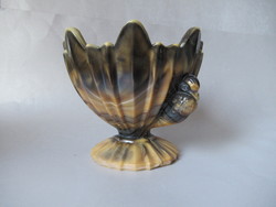 Chalcedony glass bowl with bird decoration (sts abel zagreb)