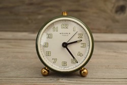 Vintage Wehrle Piccolo Asztali Óra / Század közepi Német Ébresztőóra / Mechanikus / Retró / Régi