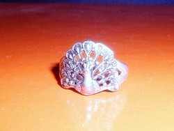 Peacock like. Old vintage Tibetan silver ring 7 and 7.5