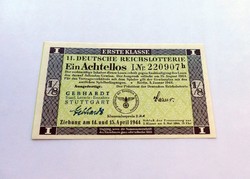 Német birodalmi lottó szelvény 1944