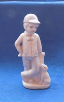 Gerold porcelán fiú kutyával figura 18,5 cm (po-2)
