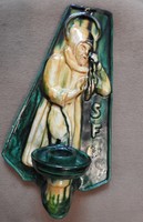 Paál Ágoston Korondi keramikusművész alkotása  - fali gyertyatartó - kegytárgy