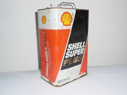 Retro shell oil can - car car engine oil oil gasoline gas station advertising - super plus - 1970s