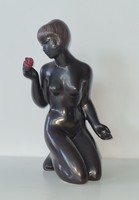 Impressive art deco female nude ceramic artwork, mid-century design / 41 cm