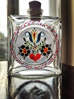 Hand-painted flat glass, folk 12 x 9 cm