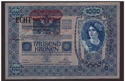 1000 Korona 1902 Deutschösterreich+ECHT bélyegzés RITKA