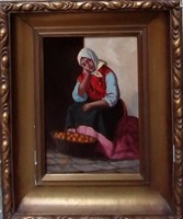 Ott Zoltán (1881-) Gyümölcsárus  Eredeti festmény Garanciával