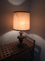 Régi festett fa testű asztali lámpa - éjjeli lámpa