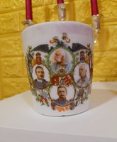 Antique memorial mug of Francis Joseph, emperor William, and his companions memorial mug, i. World War II