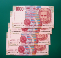 1,000 ₤ - Italian lira - 4 line - banknote - m. Montessori