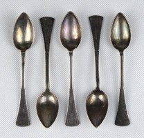 1H039 old silver small spoon mocha spoon 5 pieces 75 g