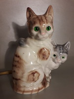 Grafenthal porcelain kitten figurine indicated by night mood lamp