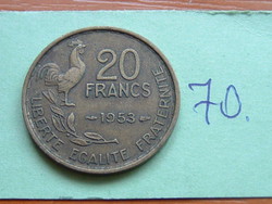 FRANCIA 20 FRANCS FRANK 1953 Alumínium-bronz KAKAS  70.