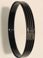 Vintage Michaela Frey karkötő fekete alapon ezüst szecessziós mintàval