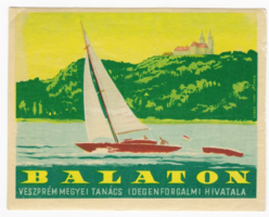 Balaton - az 1960-as évekből származó bőrönd címke