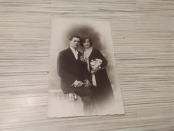 Antik esküvői fotó képeslap.