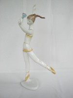 Hollóházi porcelán táncoló lány nagy méretű 28 cm