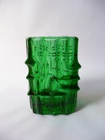 Vladislav Urban zöld színű cseh üveg váza 