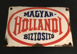 Magyar Hollandi Biztosító - domború zománctábla (zománc tábla)