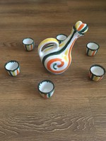 Marked retro bird shaped pottery ceramic set