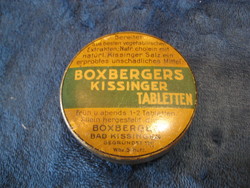 Antik fémlemez  doboz  62 x 22 mm  , Boxberges  Kissinger   Tabletten    felirattal