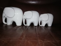 3 db 60-70 es évek dizájn porcelán elefántjai
