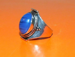 Lapis lazuli stone Tibetan silver prestigious ring 8
