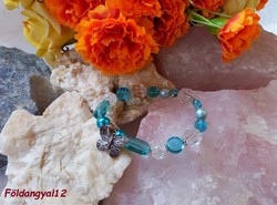 Very showy new water blue eye bracelet with butterfly bouquet