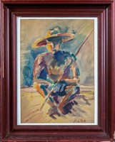 Axel acke (1859-1924) fisherman