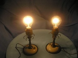 U7 Art deco,lámpa pár asztali bakelit  talpas + kapcsolós réz foglalatú ritkaság eladó