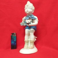 German, germany lippelsdorf, hilla peyk porcelain little boy figure .20 Cm.