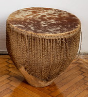African drum with giraffe leather decoration