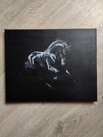 "Vágta" ló lovas Festmény (VÁSZON 50X40)