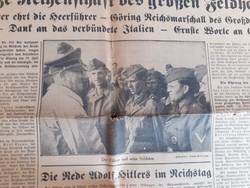 Náci, német újságok a 2. Világháború idejéből, képeken Hitler, Göring, katonai, militária, 1 Ft-ról