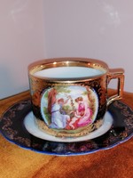 Bécsi porcelán teás csésze aljjal