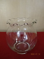 Hollow glass vase with zigzag border, height 12.5 cm. He has! Jókai.