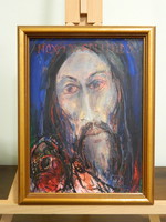 Hubert Čepiššák (1946 (Martin)- ) Jézus portré híres szlovák művész festménye