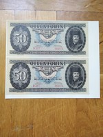 Felvágatlan 50 forint 1947 fantázia bankjegy
