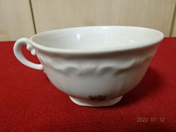 Zsolnay porcelain teacup with antique baroque handle and rose pattern. He has! Jókai.