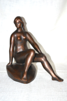 Jelzett, képcsarnokos bronzírozott szobor   ( DBZ 00129 )