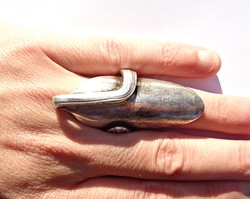 Ötletes ezüst gyűrű kanálból