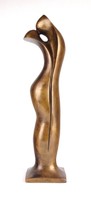 1D735 Jelzett V. L. bronz kisplaszika : Csók 1991 44.5 cm