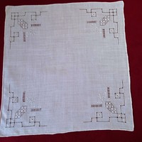 Antique white handkerchief, notebook, 26 x 26 cm