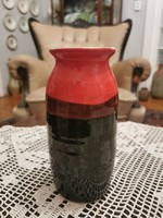 Retro vase, Hungarian handicraft ceramics, 19 cm
