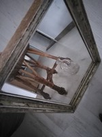 Vintage fali tükör - ezüstözött fa kerettel