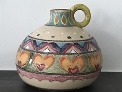 Beautiful Italian ceramic jug vase from the 60s, marked Vitali