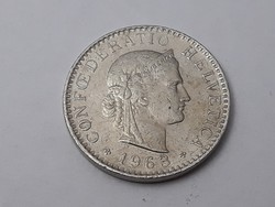 Swiss 20 rappen 1963 coin - Swiss 20 rappen 1963 foreign coin