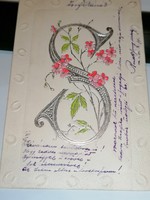 1904 Extraordinary Beauty Embossed Initial Greeting Card 95.