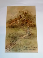 1903 gyönyörű tájkép litho. antik képeslap 78.
