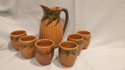 Set of retro corn ceramic wine